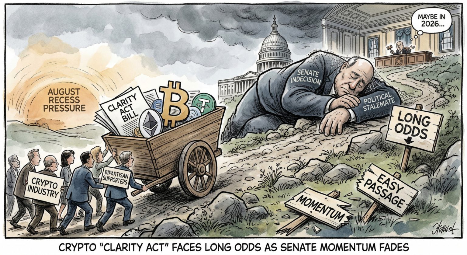 Analysts Say Crypto “Clarity Act” Faces Long Odds as Senate Momentum Fades