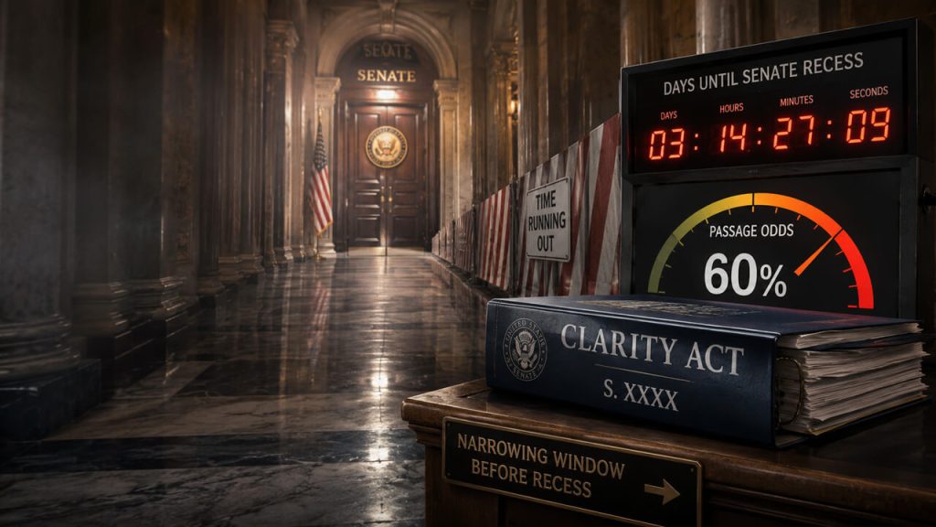 CLARITY Act chances of passage this year falls to 60%, Galaxy Digital says