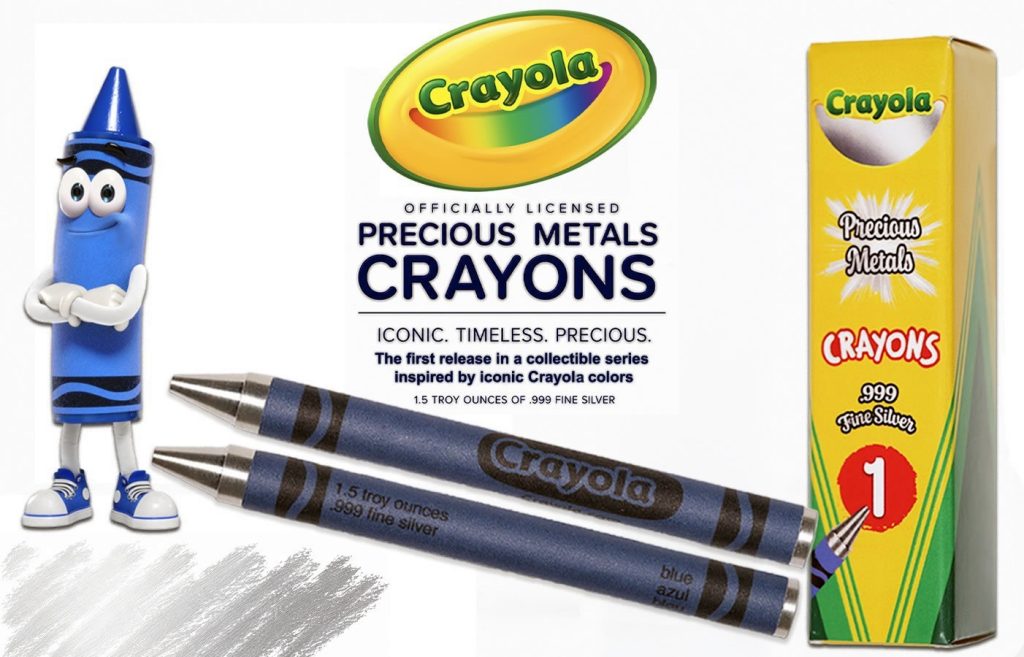 Crayola Blue Crayon Recreated in 1.5 Ounces of Silver