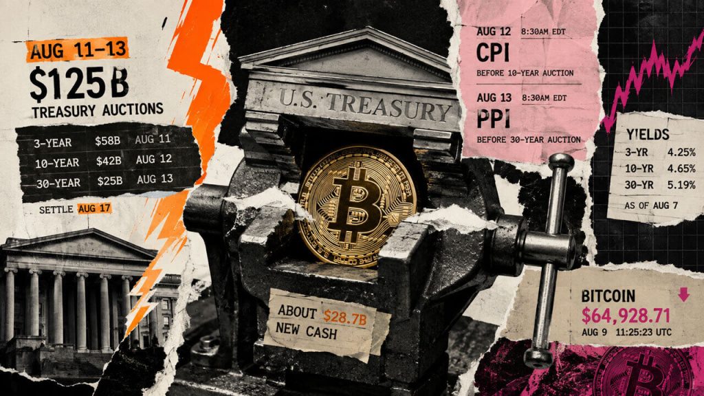 Treasury auctions test Bitcoin as July CPI and PPI land