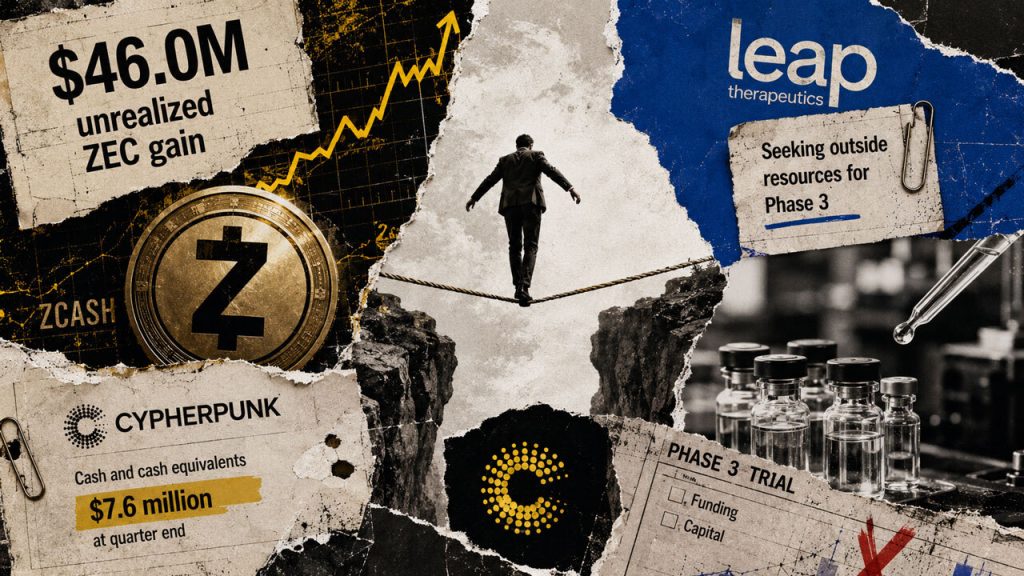 Cypherpunk secures a $46M Zcash gain and turns a $4.7M operating loss into $39.4M profit