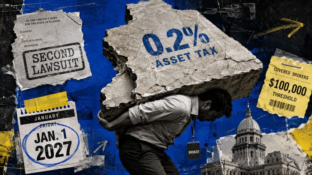 Everyday crypto users face monthly tax bills on total asset value if covered brokers fail to collect under new Illinois rules