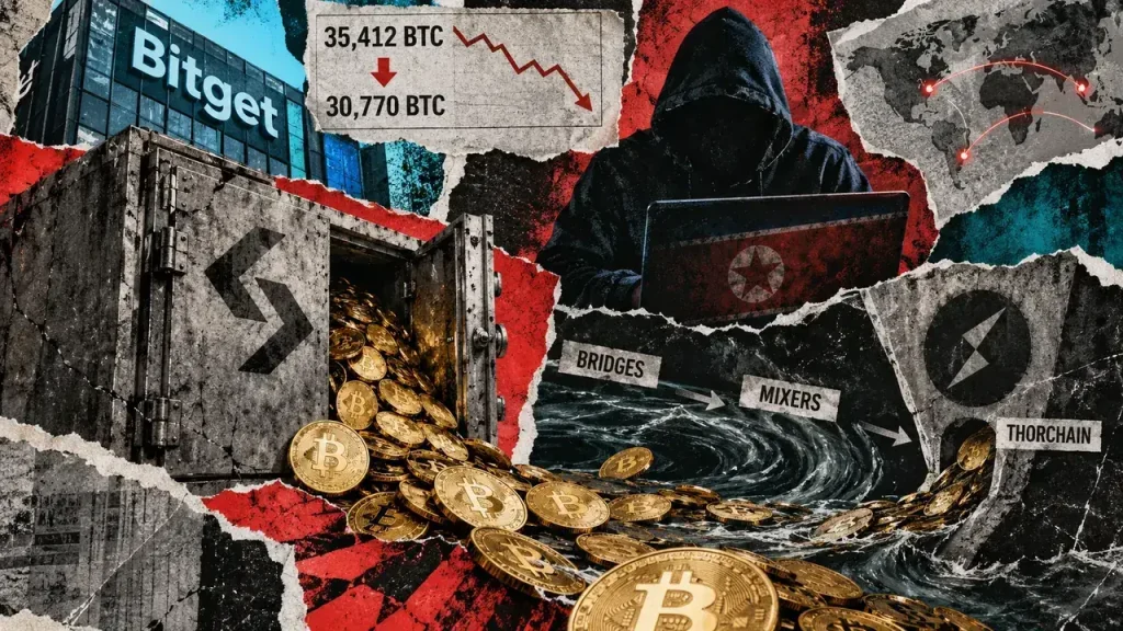 Nearly 5,000 BTC leaves Bitget as hackers begin laundering $387 million haul