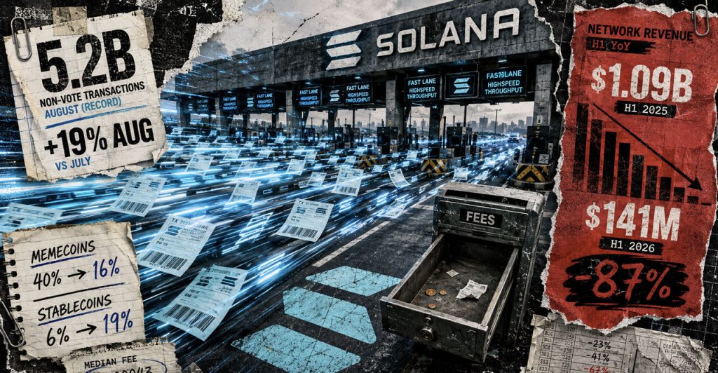 Solana processed 5.2 billion transactions after revenue collapsed 87%